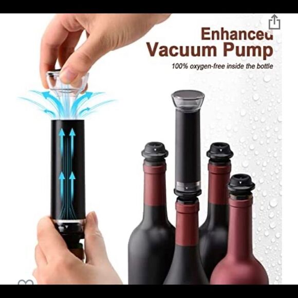 Wine saver pump with four bottle stoppers - Picture 7 of 7